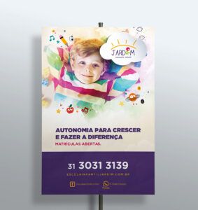 Escola Infantil Jardim - Campanha publicitário por Pixograma Estúdio de criação em Bh